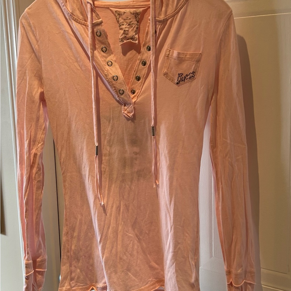 Guess size M 100% cotton shirt with hood